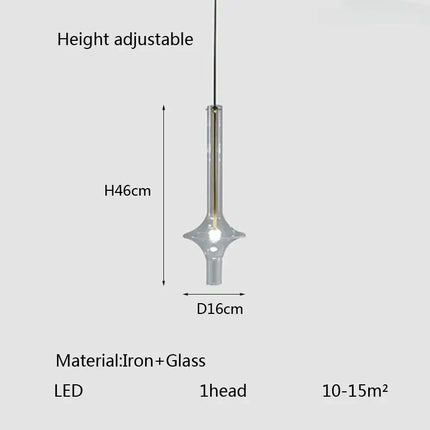 Lustre suspension en verre et bambou design italien pour commerces — LZ4X9P
