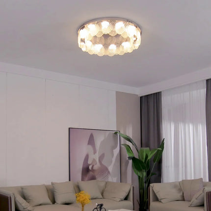 Plafonnier LED en acier inoxydable et verre pour intérieur moderne — LZ4X9Q