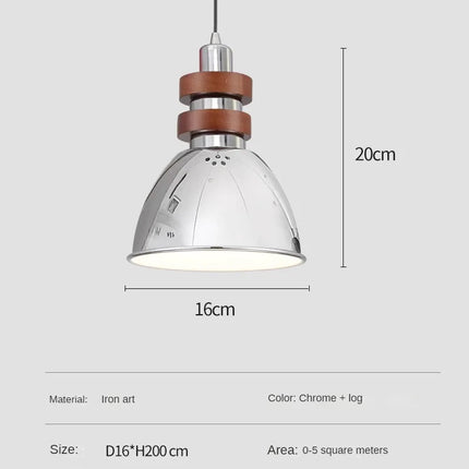 Lustre en bois massif finition argentée pour intérieur rétro et moderne — LZ4QJ7M