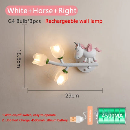 Applique murale rechargeable en résine décorative pour chambre d’enfant — LZ4X9T1