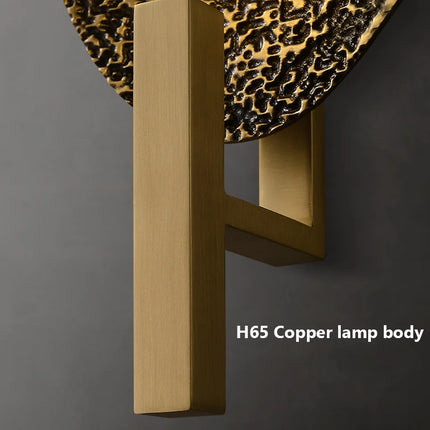 Applique murale en cuivre avec éclairage LED doré design moderne — LZ4QJ7M9