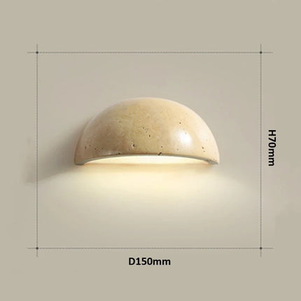 Applique murale semi-circulaire en pierre style nordique Wabi Sabi — LZ4Q7M9