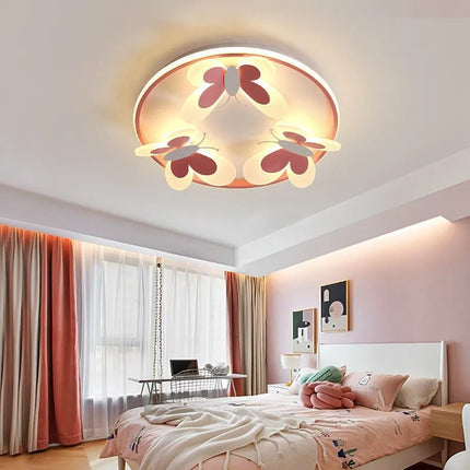 Plafonnier papillon rose décoratif pour chambre d’enfant — LZ4F7XQ