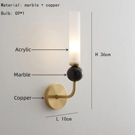 Applique murale sphère en marbre naturel — LZ4X9T2