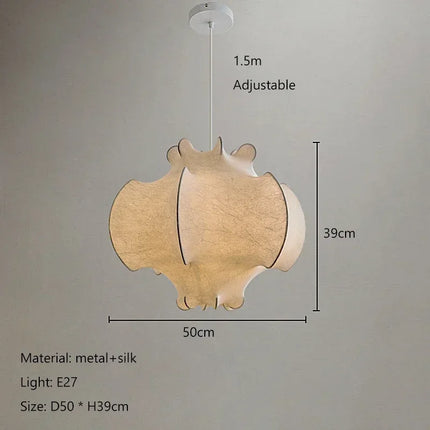 Lustre LED intérieur style wabi-sabi en soie japonaise — LZ4X9M
