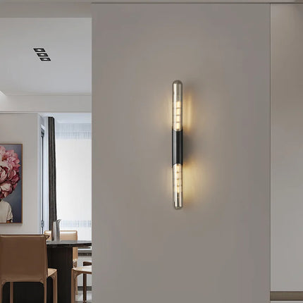 Applique murale minimaliste en laiton et cuivre avec ampoule intégrée — LZ4X9T