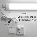 50CM Blanc froid / 1 pièce / CHINE | Câble de 1,8 m avec prise américaine