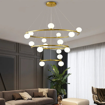 Lustre créatif en fer et verre pour décoration intérieure tendance — LZ4X9T