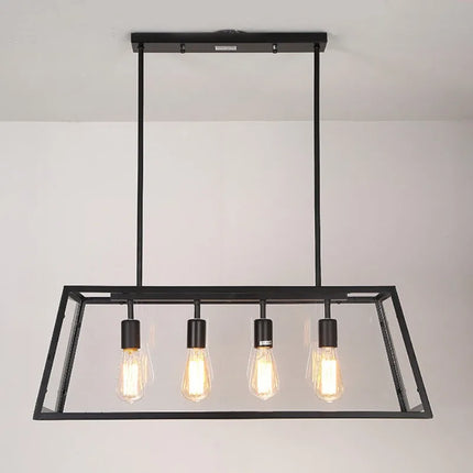 Suspension industrielle vintage en fer et acrylique pour cuisine et bar — LZ4X9M2