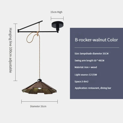 Plafonnier rétractable en bois pour décoration lumineuse intérieure — LZ4X9T2