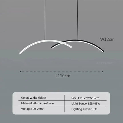 Lustre LED moderne à ligne simple avec télécommande — LZ4X9P2
