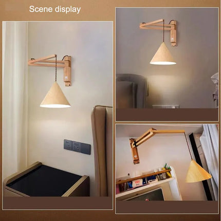Applique murale pliable en bois style japonais nordique — LZ4X9T2