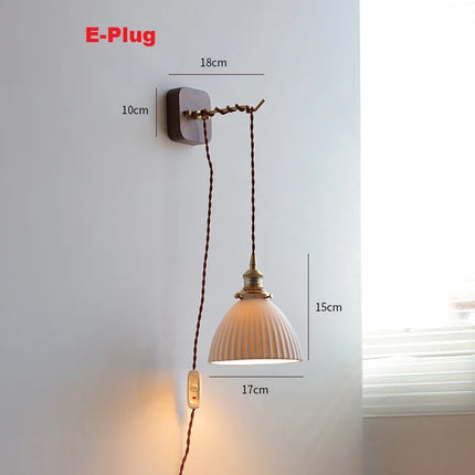applique murale led moderne en bois de noyer nordique wabi-sabi
