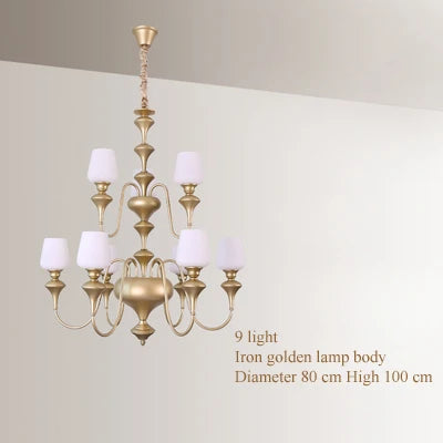 Lustre en cuivre avec abat-jour en verre moderne et élégant — LZ4X9P