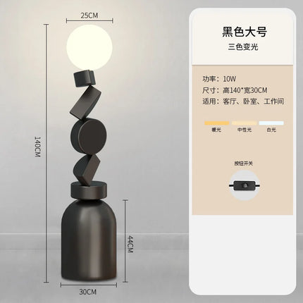 Lampadaire rond en verre au design moderne pour décoration — LZ4X9J