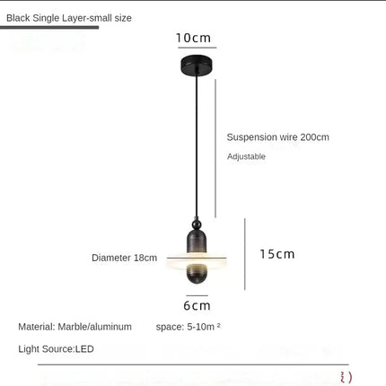 Suspension en marbre naturel espagnol pour décoration élégante — LZ4X9B