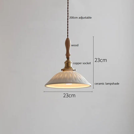 Suspension design papillon en céramique et bois — LZ4X9B