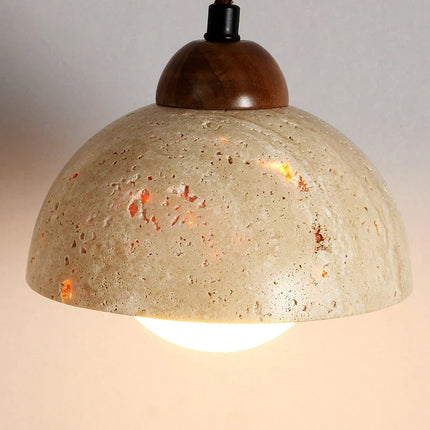 Suspension en travertin jaune style japonais wabi-sabi pour chambre et restaurant — LZ4N7Q2