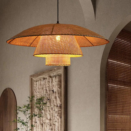 Suspension vintage en rotin tissé main pour hôtels et restaurants — LZ4X9Q2N