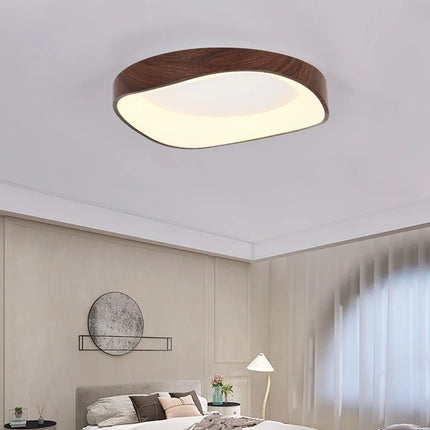 Plafonnier rond en bois avec télécommande pour éclairage intérieur — LZ4P9XJ