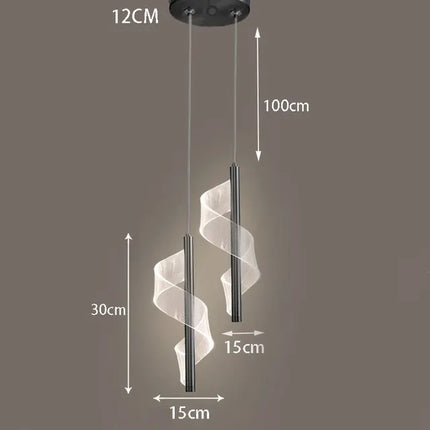Lustre en verre ondulé à design géométrique pour intérieur — LZ7D4Q