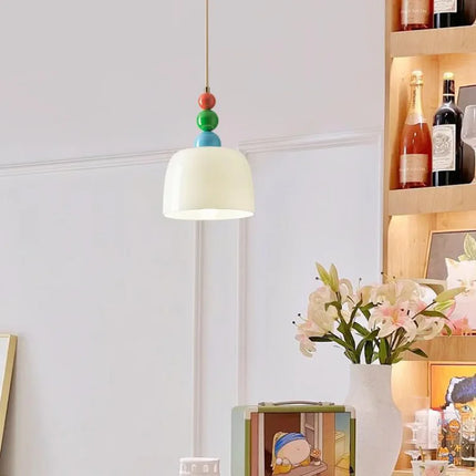 Lustre en bois et verre avec LED intégrée pour bar maison — LZ4X9P2