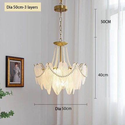 Plafonnier décoratif en verre et plumes pour intérieur — LZ4X9P