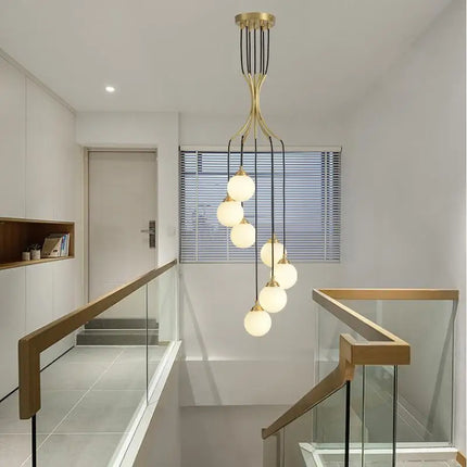 Lustre LED art déco en cuivre pour éclairage élégant — LZ4X9P