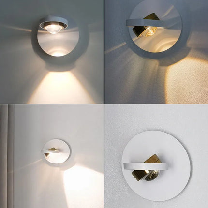 Applique murale LED rotative noire et blanche pour salon et allée — LZ4X9J