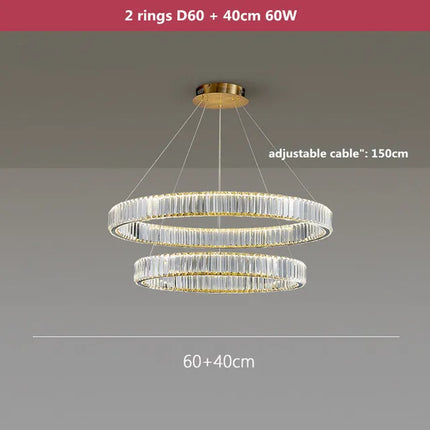 Lustre rond en cristal LED à intensité variable — LZ4X9P2Q