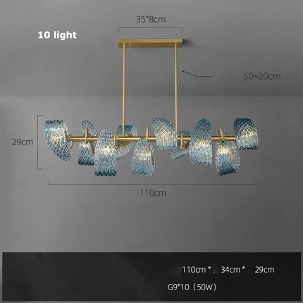 Suspension en verre bleu design pour couloir et chambre — LZ4X9T