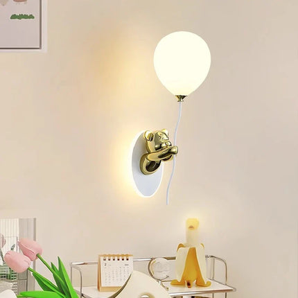 Applique murale LED ours doré en verre pour chambre enfant — LZ4X9T1