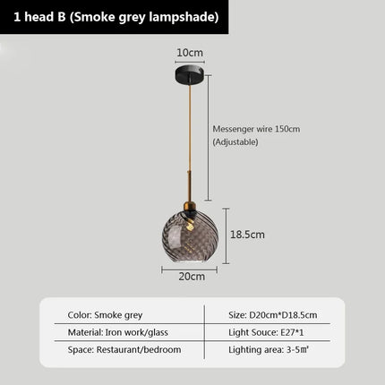 Suspension en verre pour éclairage décoratif intérieur moderne — LZ4X9T