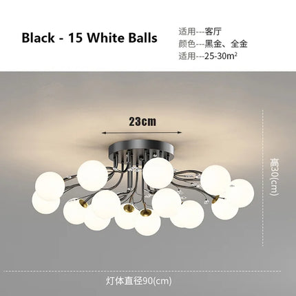 Lustre en verre noir et or avec cristal décoratif étoile — LZ4X9T