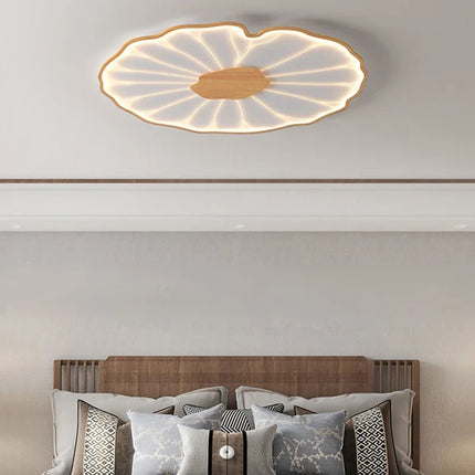 Plafonnier LED moderne en métal design feuille de lotus pour salon et chambre — LZ4X9P2