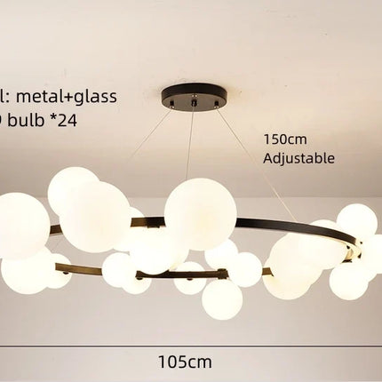 Lustre en verre avec suspension à cordon réglable et ampoule incluse — LZ4X9T