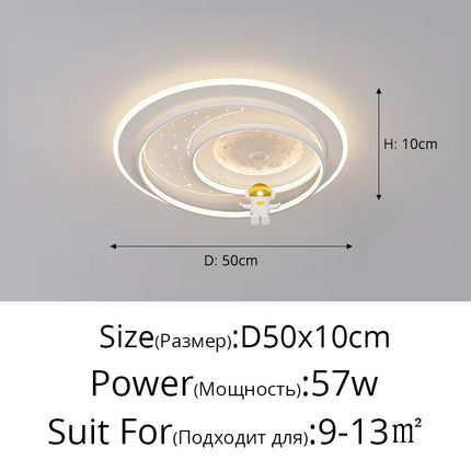 Plafonnier LED astronaute dessin animé avec protection des yeux pour enfants — LZ4X9T