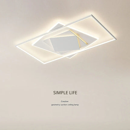 Plafonnier LED minimaliste aux formes géométriques rectangulaire et ronde — LZ4XJ9
