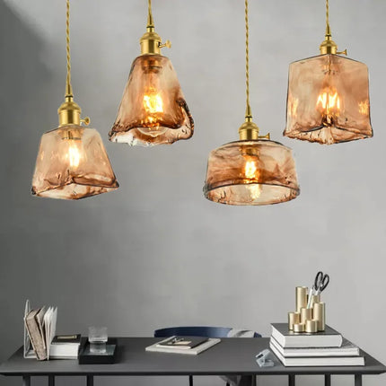 Lustre suspension en verre rétro pour café et restaurant — LZ4X9P2