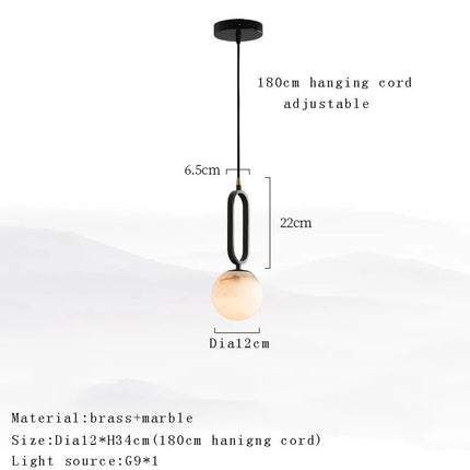 Suspension LED minimaliste en marbre — LZ4X9T1