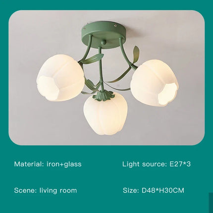 Plafonnier floral nordique au design romantique pour intérieur élégant — LZ4X7P9