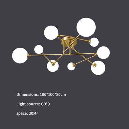 Lustre suspension en cuivre au design moderne pour intérieur élégant — LZ4X9T