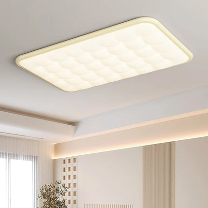 Plafonnier moderne simple couleur crème avec protection oculaire — LZ4X9T1