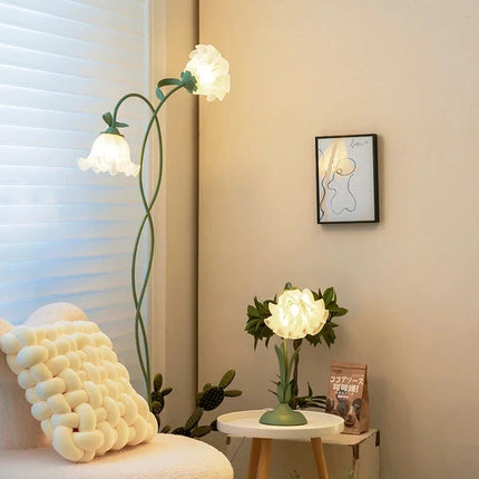 Lampadaire vintage pastoral avec appliques en verre — LZ4X9M