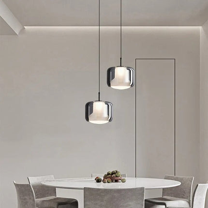 Suspension LED à trois têtes en verre gris fumé moderne — LZ4X9P