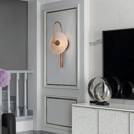 Applique murale ronde en verre avec éclairage LED pour ambiance cosy — LZ4X9P2
