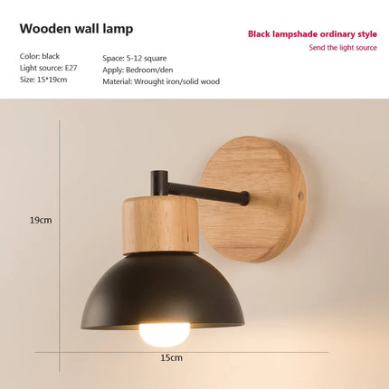 Applique murale moderne en bois et fer pour intérieur — LZ4M9Q2F