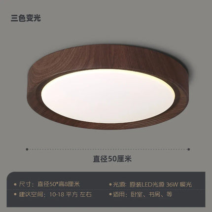 Plafonnier LED nordique en bois et fer décoratif — LZ4X9Q2