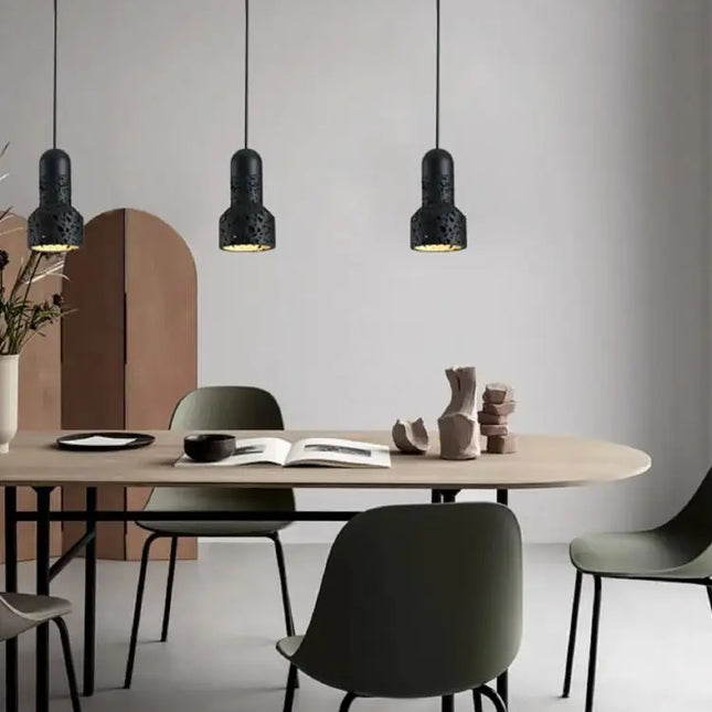 lampe de chevet vintage minimaliste en pierre volcanique pour bar café escalier