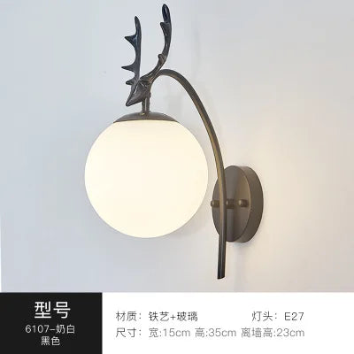 Applique murale nordique en fer et verre au design moderne — LZ4Q7D9